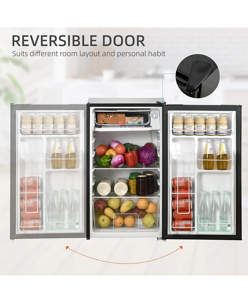 Homcom 3.2 Cu.Ft Compact Refrigerator with Adjustable Thermostat
