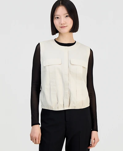 I.n.c. International Concepts Women's Drop-Shoulder Sleeveless Utility Blouse, Macy's Exclusive