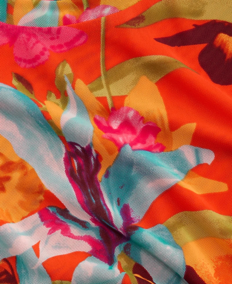 I.n.c. International Concepts Women's Printed Mesh Top, Macy's Exclusive