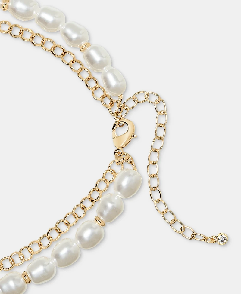 On 34th Imitation Pearl Layered Lariat Necklace, 18" + 3" extender, Macy's Exclusive