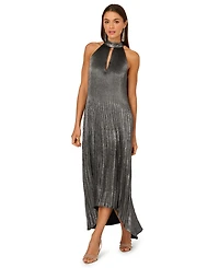 Adrianna Women's Pleated Mock Neck Ankle Dress