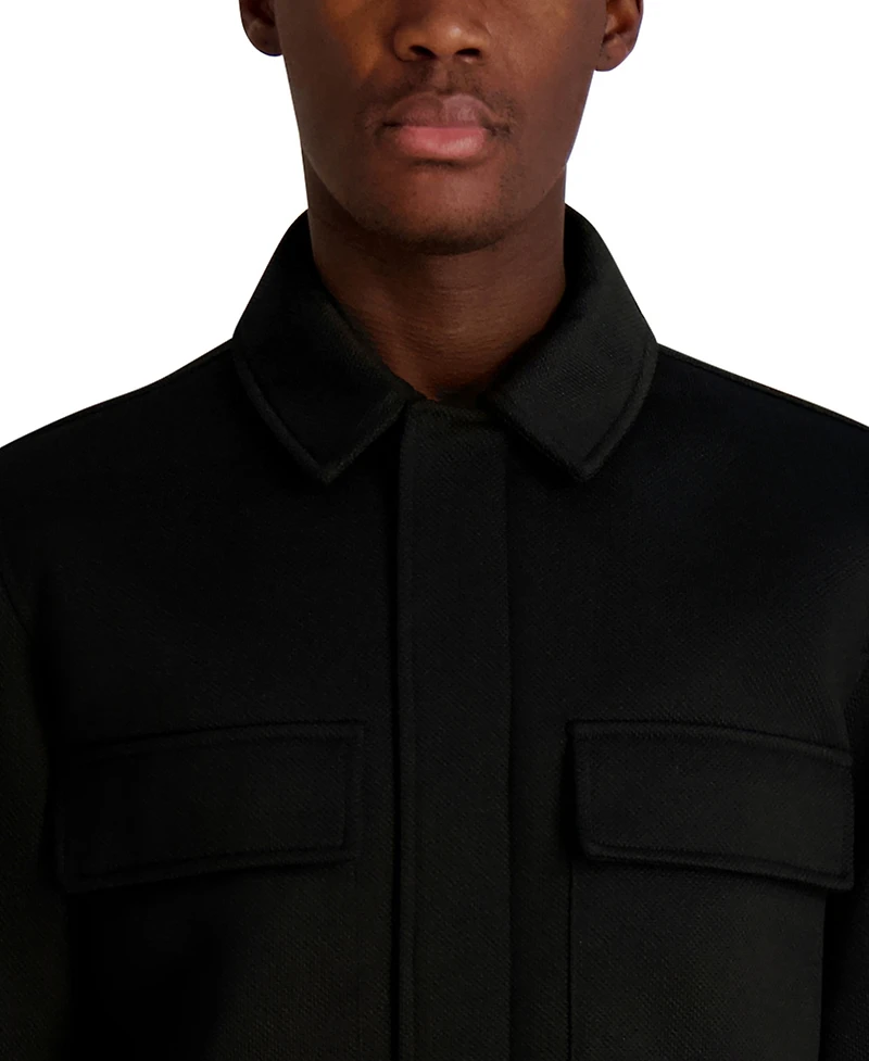 Karl Lagerfeld Paris Men's Twill Collared Shirt Jacket
