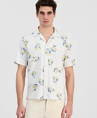 Sun + Stone Men's Cotton Floral-Print Knit Camp Shirt, Macy's Exclusive