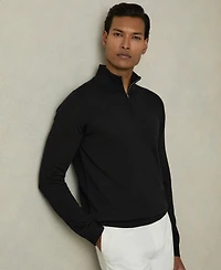 Reiss Men's Merino Wool Half-Zip Funnel Neck Sweater