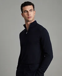 Reiss Men's Merino Wool Half-Zip Funnel Neck Sweater