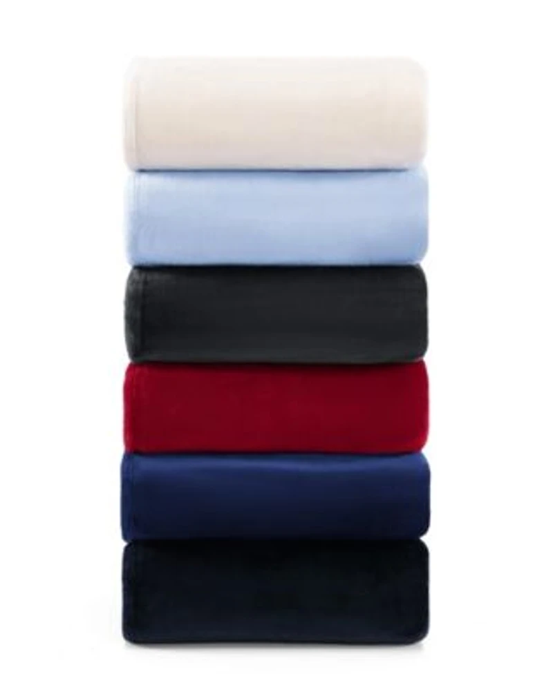 Tommy Hilfiger Solid Plush Blanket