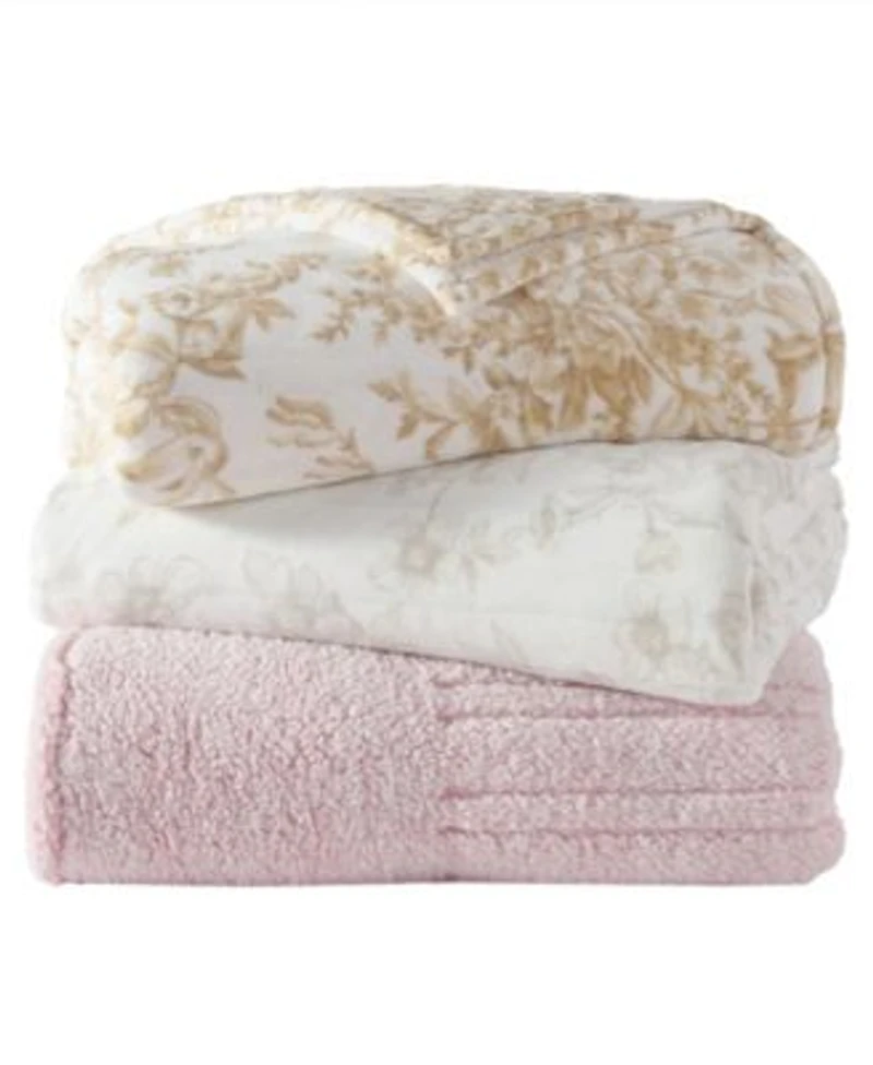 Laura Ashley Wistful Blooms Printed Plush Heated Blanket