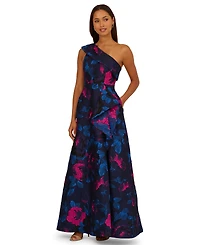 Adrianna Papell Women's One-Shoulder Gown