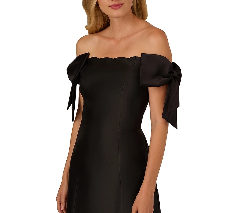 Adrianna Papell Women's Off-The-Shoulder Bow-Sleeve Dress