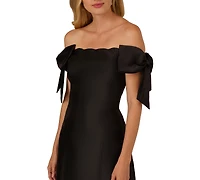 Adrianna Papell Women's Off-The-Shoulder Bow-Sleeve Dress