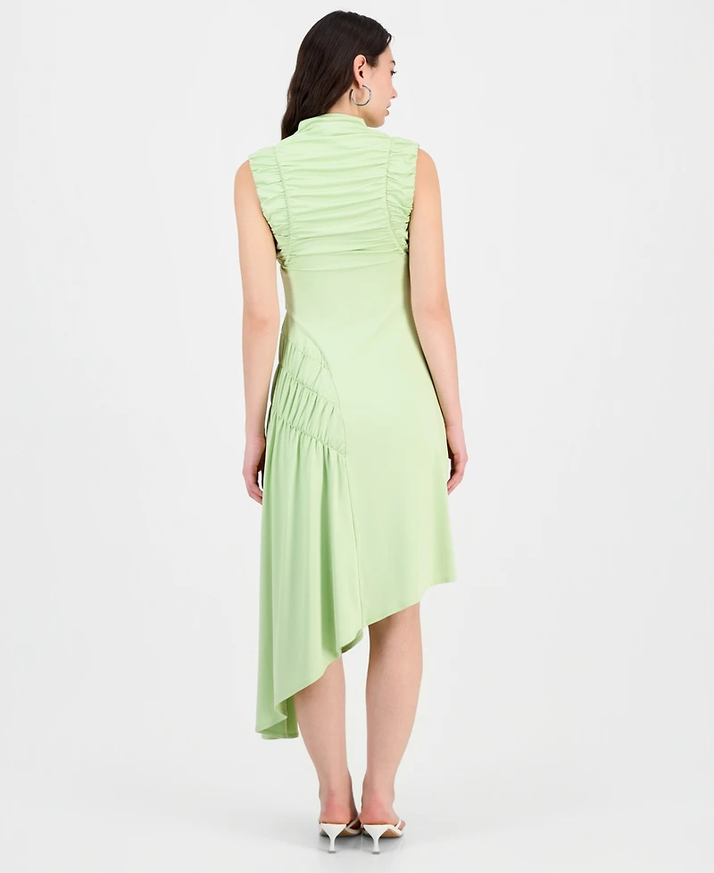 Bar Iii Women's Ruched Asymmetric Midi Dress, Macy's Exclusive