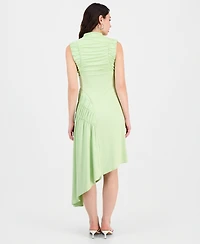 Bar Iii Women's Ruched Asymmetric Midi Dress, Macy's Exclusive