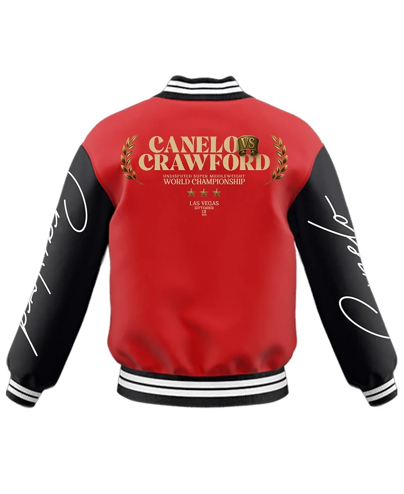 Canelo Vs Crawford Men's Black Full-Zip Bomber Jacket