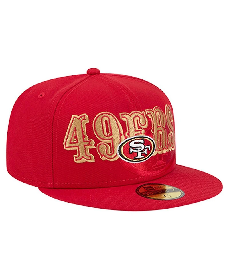 New Era Men's Scarlet San Francisco 49ers Overlap Wordmark 59FIFTY Fitted Hat