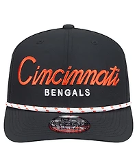 New Era Men's Black Cincinnati Bengals Script 9SEVENTY Adjustable Hat