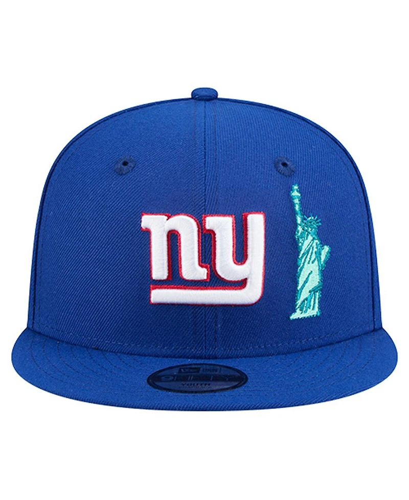 New Era Big Boys and Girls Royal New York Giants Liberty 9FIFTY Snapback Hat