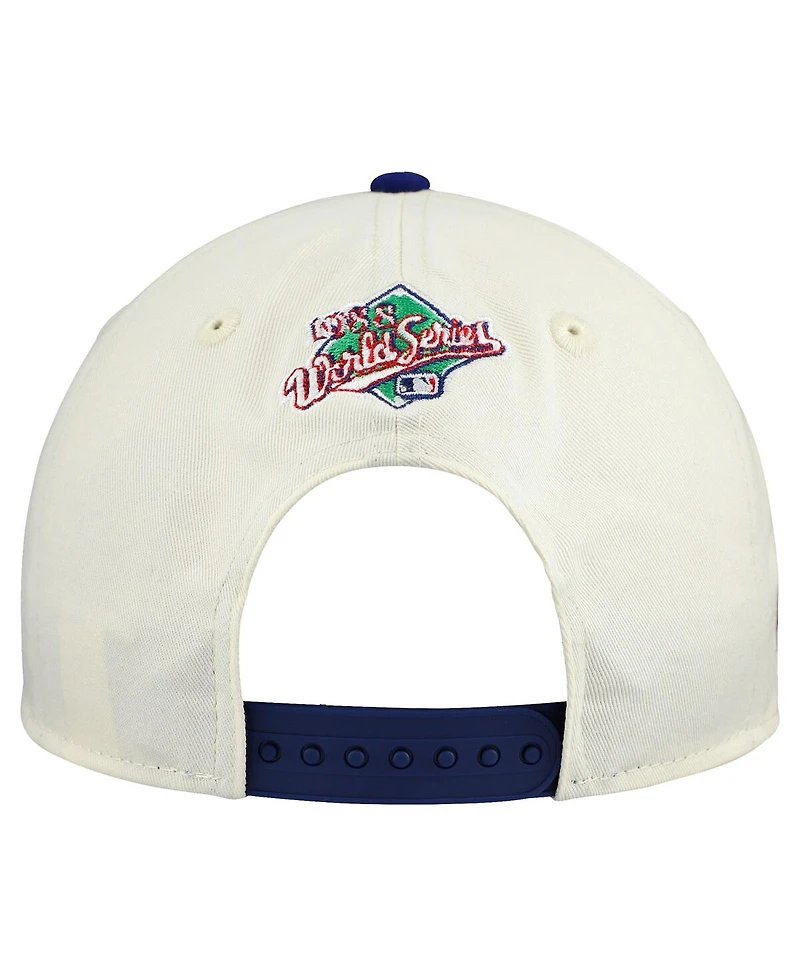 New Era Men's Cream/Royal Los Angeles Dodgers World Series 9FORTY M-Crown A-Frame Adjustable Hat