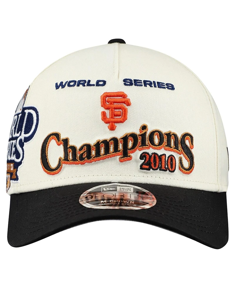 New Era Men's Cream/Black San Francisco Giants World Series 9FORTY M-Crown A-Frame Adjustable Hat