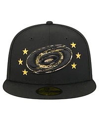 New Era Men's Black Carolina Hurricanes Military Appreciation Digital Camo Stars 59FIFTY Fitted Hat