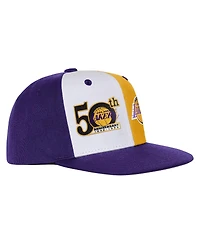 Mitchell & Ness Big Boys and Girls Purple Los Angeles Lakers 50th Anniversary Duo Front Snapback Hat