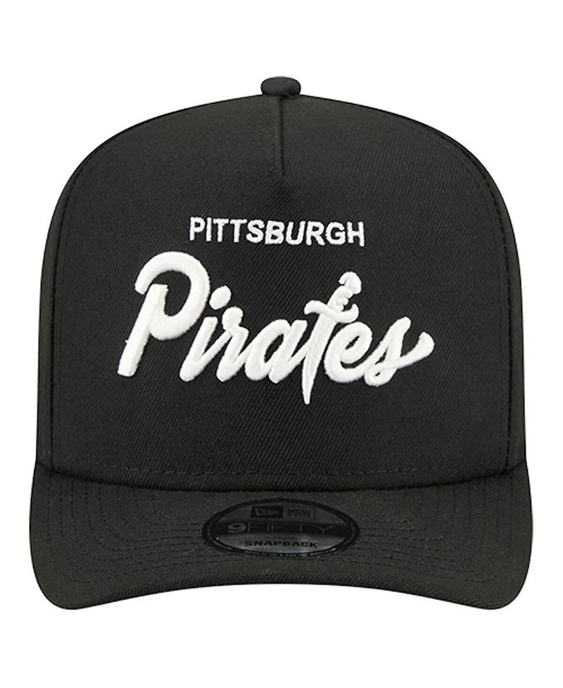 New Era Men's Black Pittsburgh Pirates Local Play A-Frame 9FIFTY Snapback Hat