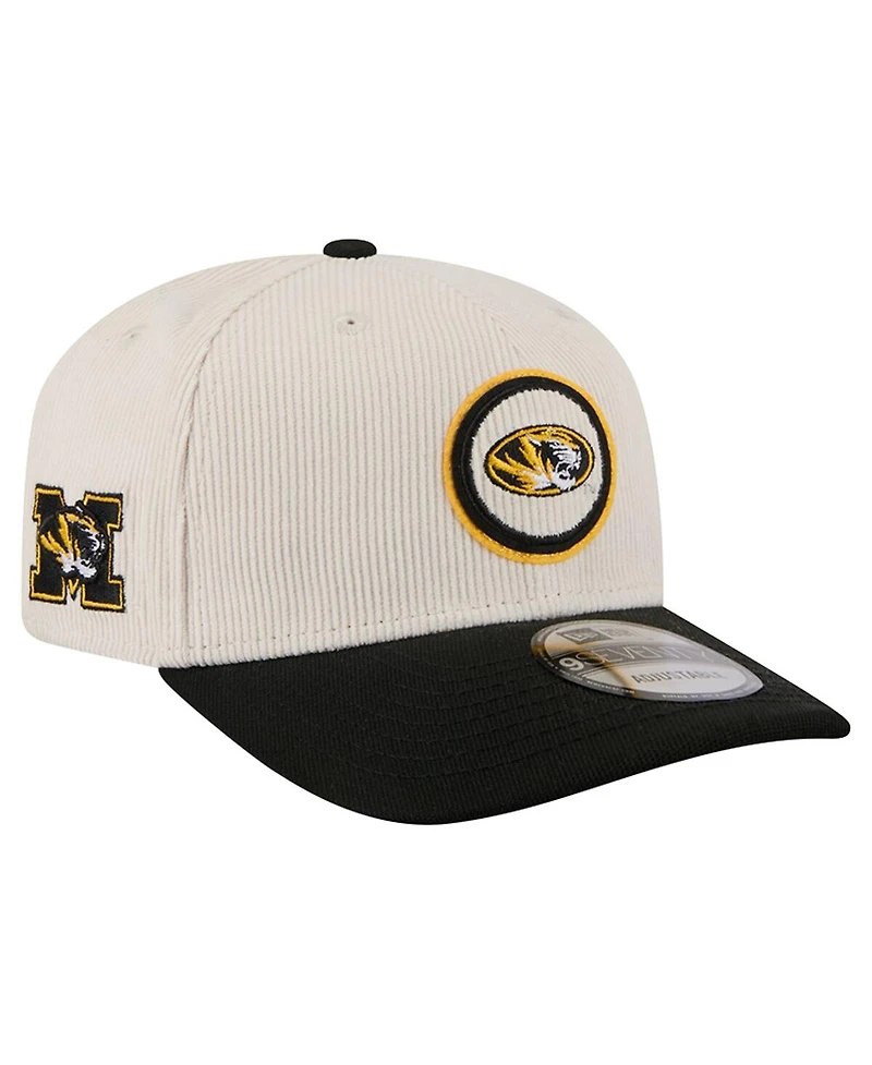 New Era Men's Cream/Black Missouri Tigers Loyal Corduroy 9SEVENTY Adjustable Hat