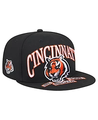 New Era Men's Black Cincinnati Bengals Head Oversized 59FIFTY Fitted Hat