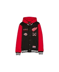 New Era Men's Black/Red Detroit Red Wings Full-Snap Fleece Hoodie Jacket