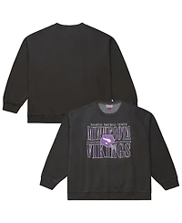 Mitchell & Ness Men's Black Minnesota Vikings Downtown Crew Vintage Logo Sweatshirt