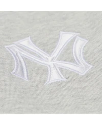 Mitchell & Ness Women's Heather Gray New York Yankees Cooperstown Collection V-Neck Cropped Toggle Sweatshirt