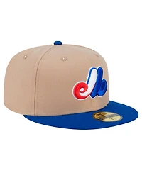 New Era Men's Khaki Montreal Expos 59FIFTY Fitted Hat