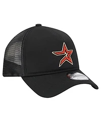 New Era Men's Black Houston Astros 9FORTY A-Frame Trucker Adjustable Hat