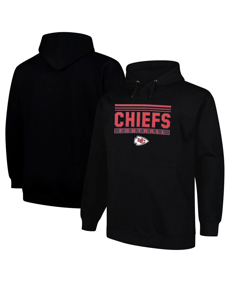 Fanatics Men's Black Kansas City Chiefs Big Tall Pop Pullover Hoodie