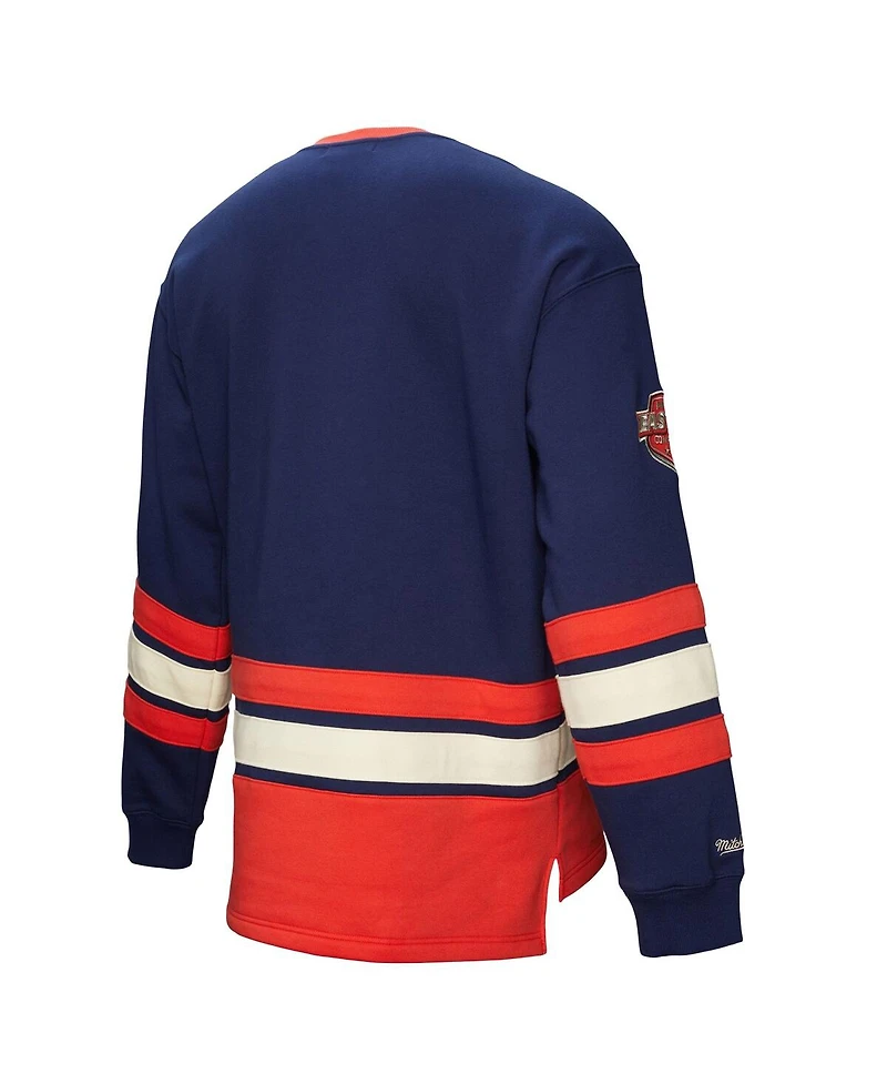 Mitchell & Ness Men's Navy Washington Capitals Heritage Lace-Up Pullover Sweatshirt