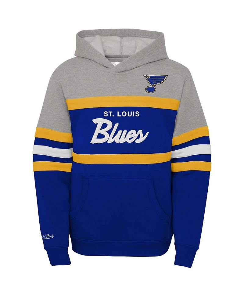 Mitchell & Ness Big Boys and Girls Blue St. Louis Blues Head Coach Pullover Hoodie