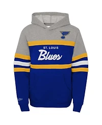 Mitchell & Ness Big Boys and Girls Blue St. Louis Blues Head Coach Pullover Hoodie