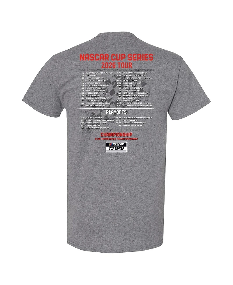 Team Penske Men's Heather Charcoal Joey Logano 2026 Nascar Schedule T-Shirt