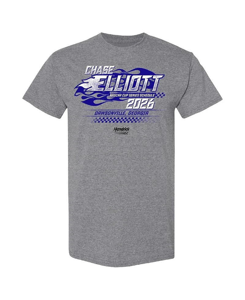 Hendrick Motorsports Team Collection Men's Heather Charcoal Chase Elliott 2026 Nascar Schedule T-Shirt