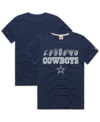 Homage Men's and Women's Navy Dallas Cowboys Nfl Asl Collection by Love Sign Tri-Blend T-Shirt