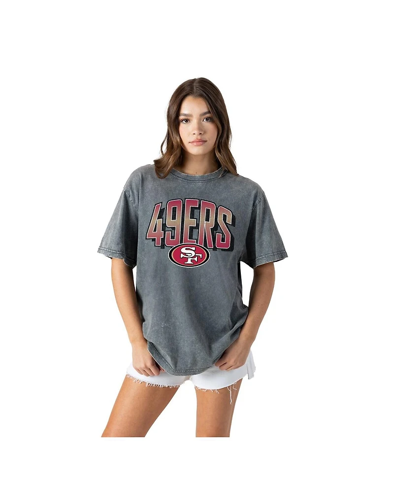 Gameday Couture Women's Gray San Francisco 49ers Peak Performance Oversized Snow Wash T-Shirt