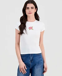 Sincerely Jules Juniors' Beaded Crewneck T-Shirt