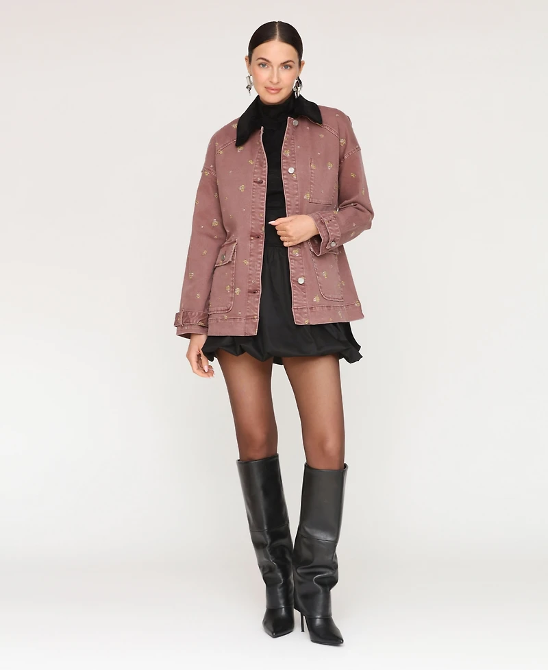 Avec Les Filles Women's Spread Collar Barn Jacket