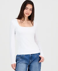 And Now This Women's Square-Neck Long-Sleeve Top, Macy's Exclusive
