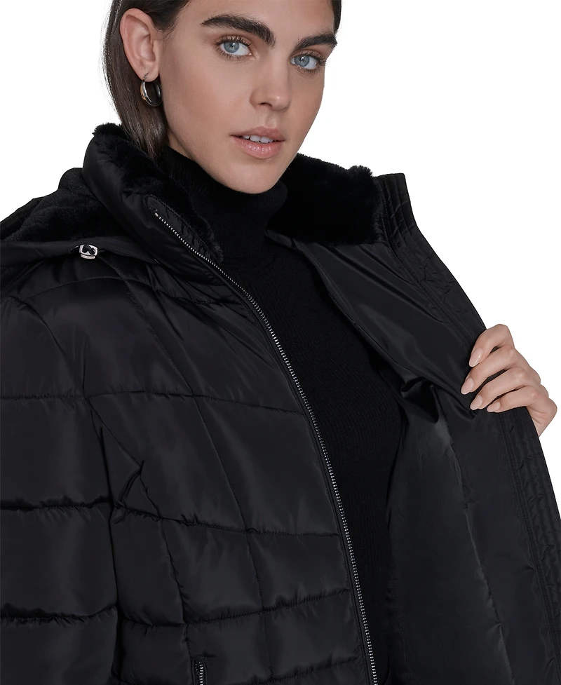 Calvin Klein Women's Stand Collar Lined Puffer Jacket
