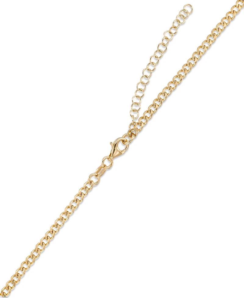 Macy's Extender Puff Heart Necklace in 18K Yellow Gold Over Sterling Silver