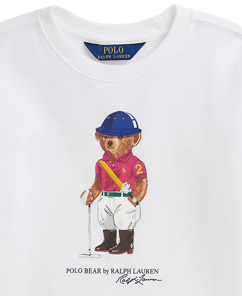 Polo Ralph Lauren Girls 2T-6X Bear Printed Boxy Sweatshirt