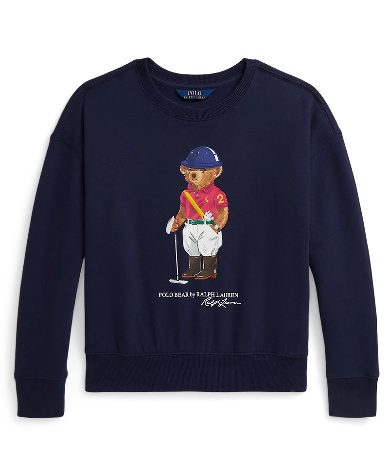 Polo Ralph Lauren Girls 7-16 Graphic Printed Boxy Long-Sleeve Sweatshirt