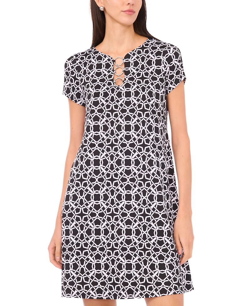 Msk Women's Short-Sleeve Mini Dress