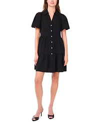 Msk Women's Puff-Sleeve Fit & Flare Shirtdress