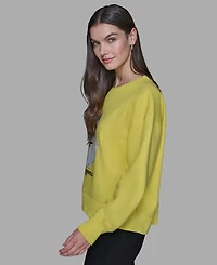 Karl Lagerfeld Paris Petite Crewneck Long-Sleeve Knit Sweater